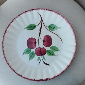 🍒 Blue Ridge pottery Vintage Hand‑Painted Cherry Plate Cottagecore Charm Set 2